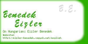 benedek eizler business card